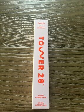 Tower 28 Swipe Serum Concealer - Coral on White